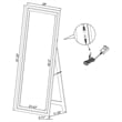 Windrose 28 x 67 Inch Tempered LED Standing Mirror Black