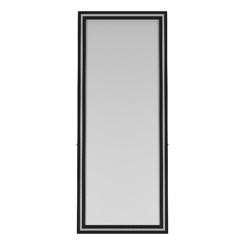 Windrose 28 x 67 Inch Tempered LED Standing Mirror Black