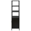 Amherst 3-shelf Radio Weave Cane Metal Accent Cabinet Black