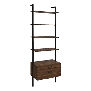 Owens 96-inch 4-shelf Storage Wall Bookshelf Walnut