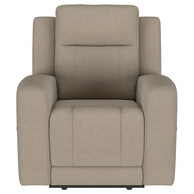 Brentwood 3-piece Upholstered Reclining Sofa Set Taupe