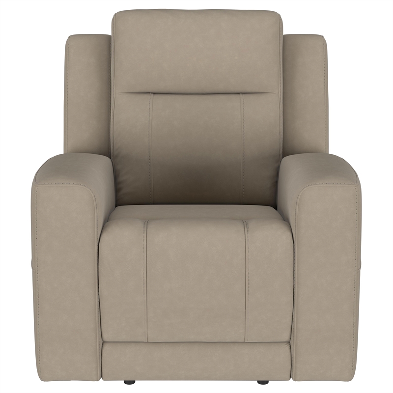 Brentwood 3-piece Upholstered Reclining Sofa Set Taupe