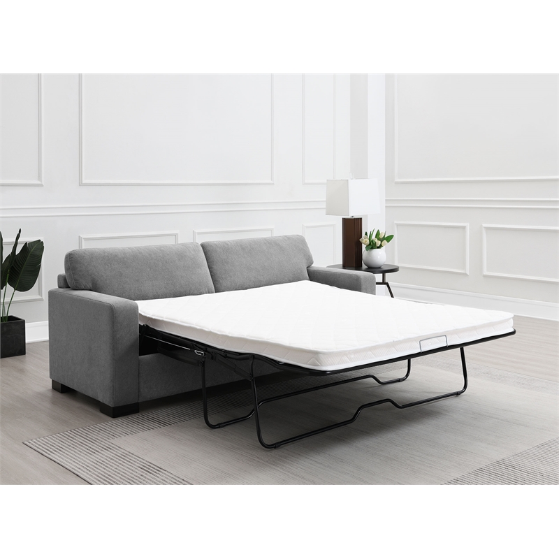 Upholstered Sofa Sleeper with Queen Mattress Grey