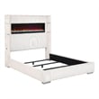 Tisdall Upholstered Queen Flame Visualizer Bed Cream