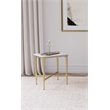 Baldwin Rectangular Marble Top Side Table White and Gold