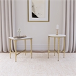 Baldwin Rectangular Marble Top Side Table White and Gold