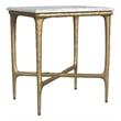 Baldwin Rectangular Marble Top Side Table White and Gold