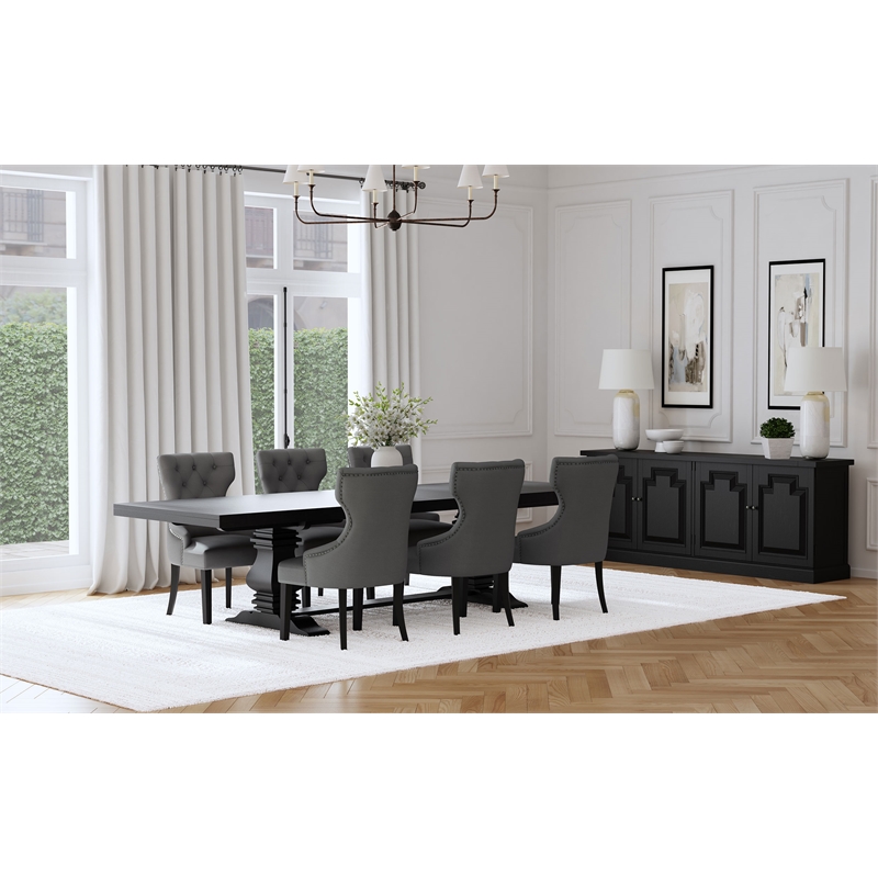 Florence 7-piece 126-inch Extension Dining Table Set Grey