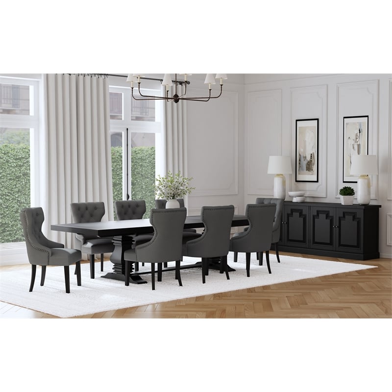Florence 9-piece 126-inch Extension Dining Table Set Grey