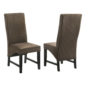 coaster barrand transitional fabric upholstered side chair chocolate