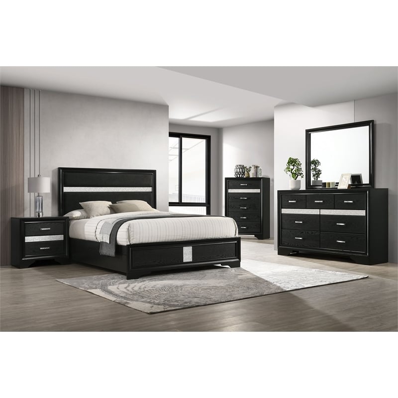 Miranda 5-piece Eastern King Bedroom Set Black