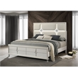 Olivia Queen Panel Bed LED Headboard Pearl White