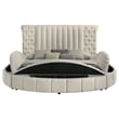 Sonya Upholstered Eastern King Round Storage Bed Ivory