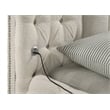 Sonya Upholstered Eastern King Round Storage Bed Ivory