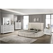 Sonya Upholstered Eastern King Round Storage Bed Ivory