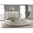 Sonya Upholstered Queen Round Storage Bed Ivory