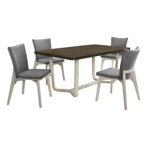 Biloxi 5-piece 71-inch Rectangular Dining Set Greyish Brown