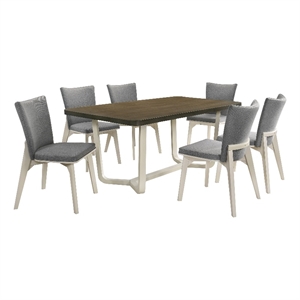 Biloxi 7-piece 71-inch Rectangular Dining Set Greyish Brown