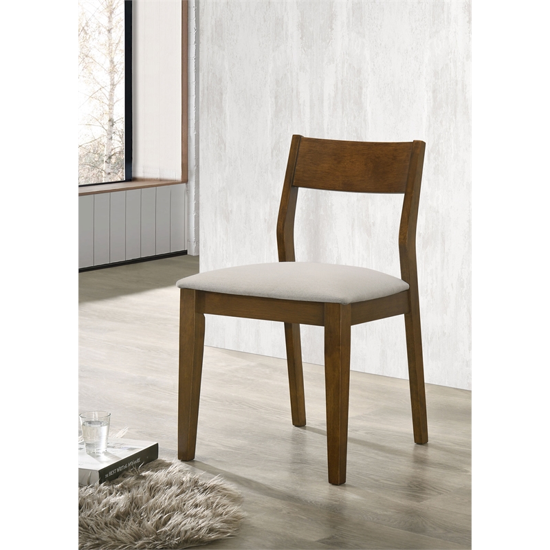 Almonte Dining Chair Upholstered Seat Dark Brown