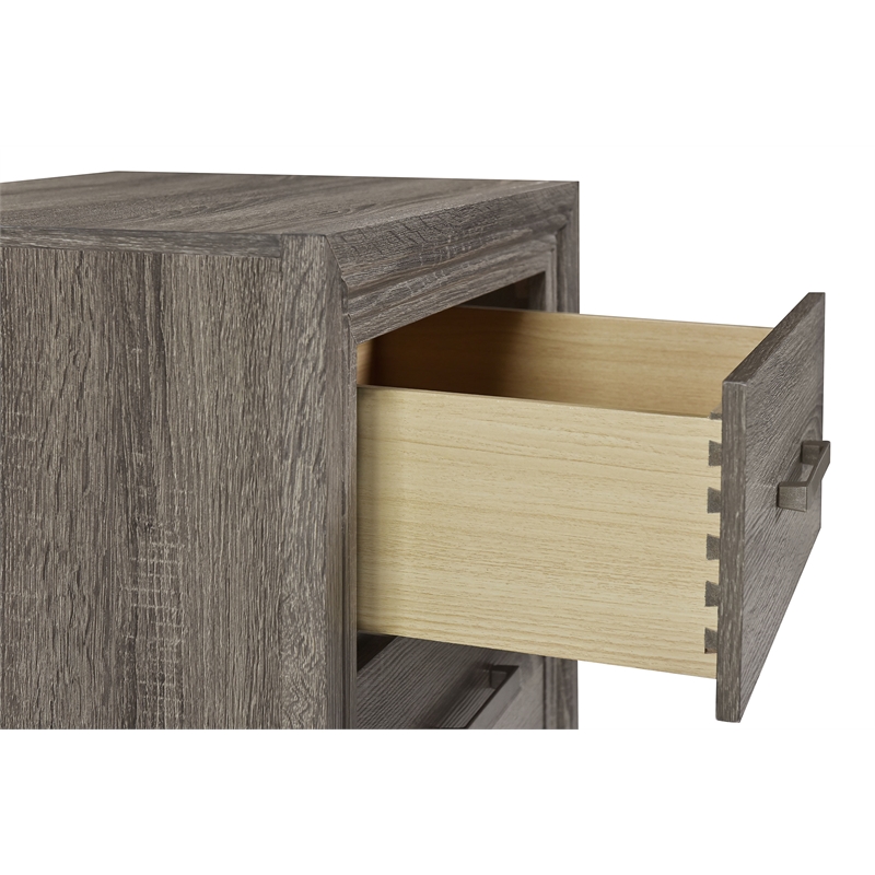 Wright 2-drawer Nightstand Bedside Table Brown Oak
