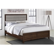 Welsley 50-inch Upholstered Queen Bed Walnut