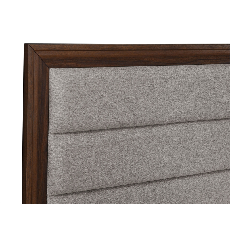 Welsley 50-inch Upholstered Queen Bed Walnut
