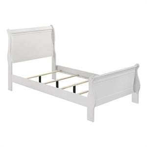 Louis Philippe 47-inch Twin Sleigh Panel Bed White