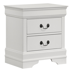 Louis Philippe 2-drawer Nightstand Bedside Table White