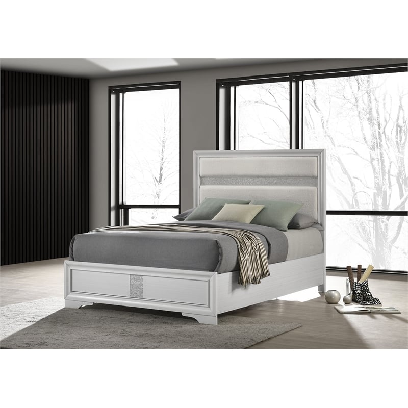 Miranda 54-inch Upholstered Full Panel Bed White