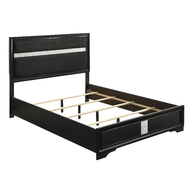 Miranda 54-inch Upholstered California King Panel Bed Black