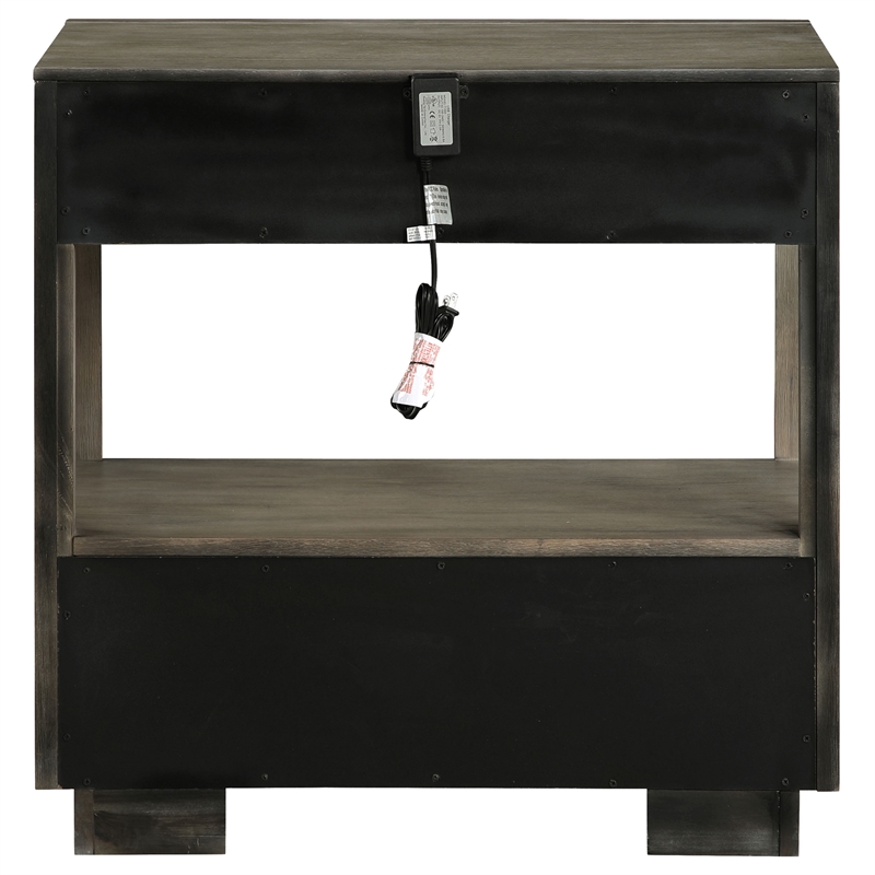 Durango 2-drawer Nightstand Bedside Table Taupe Oak