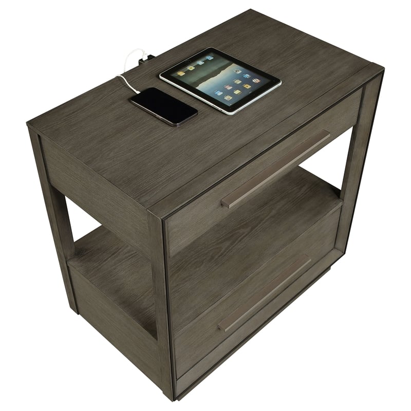 Durango 2-drawer Nightstand Bedside Table Taupe Oak