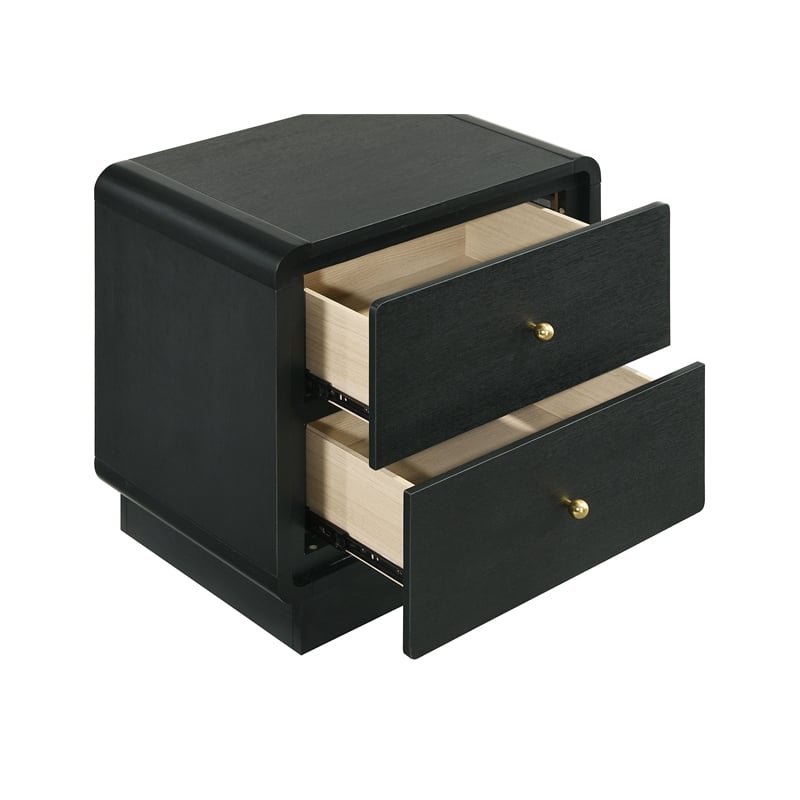 Cavelle 2-drawer Nightstand Bedside Table Black
