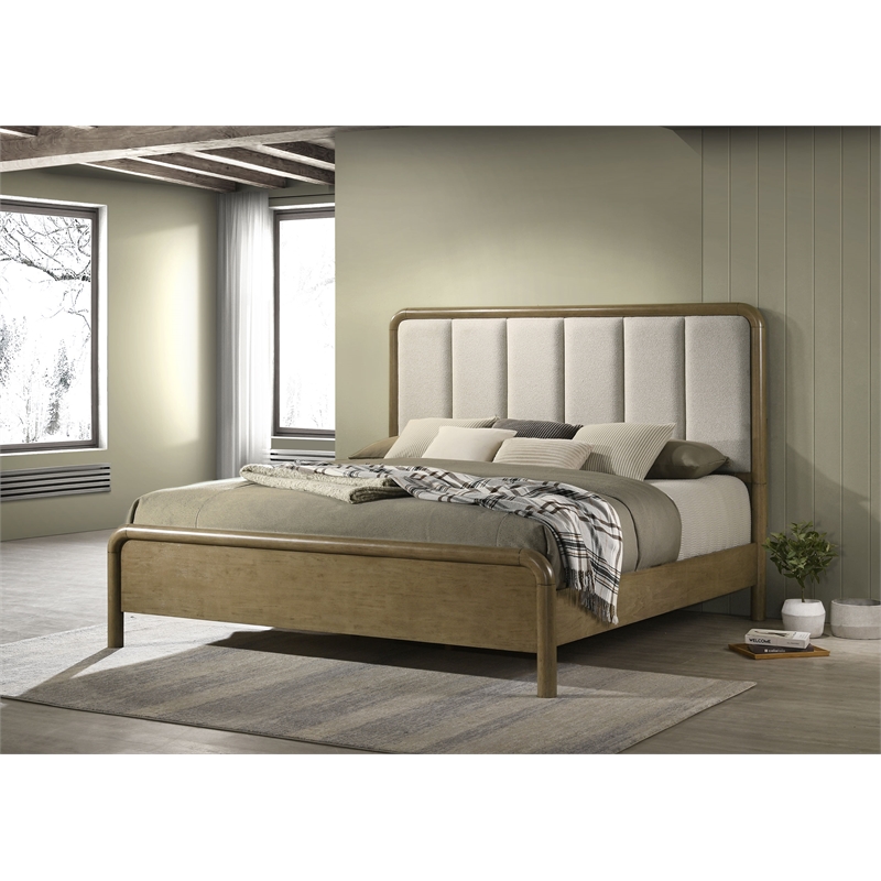 Amsbury 59-inch Upholstered Eastern King Bed Nutmeg