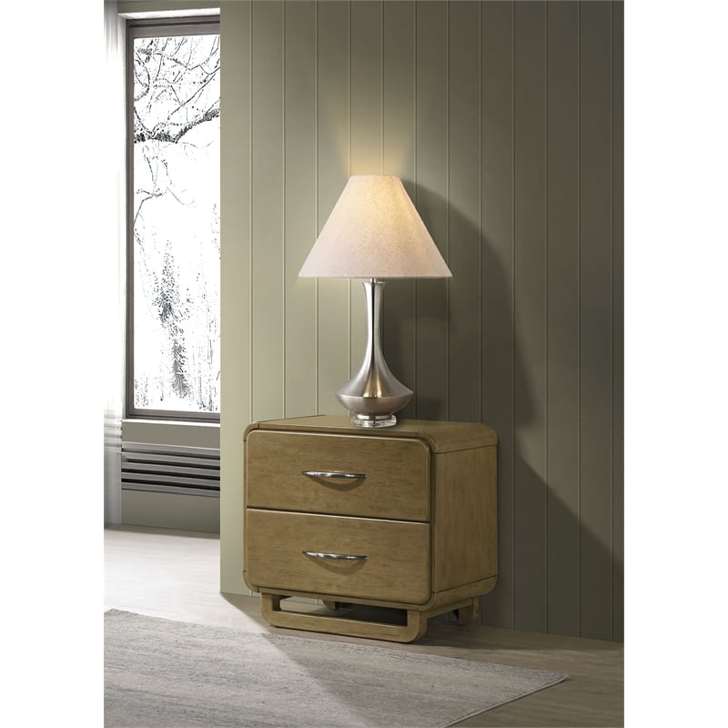 Amsbury 2-drawer Nightstand Bedside Table Nutmeg