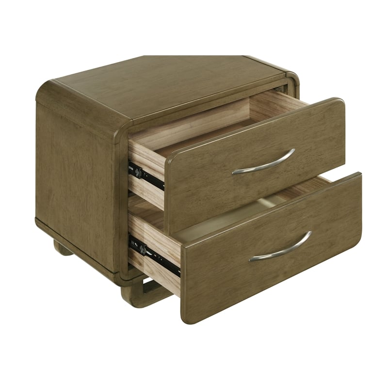 Amsbury 2-drawer Nightstand Bedside Table Nutmeg