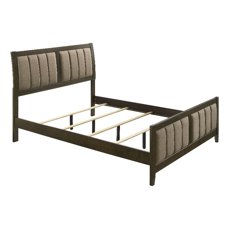 Wilkes 51-inch Upholstered Queen Bed Dark Cocoa