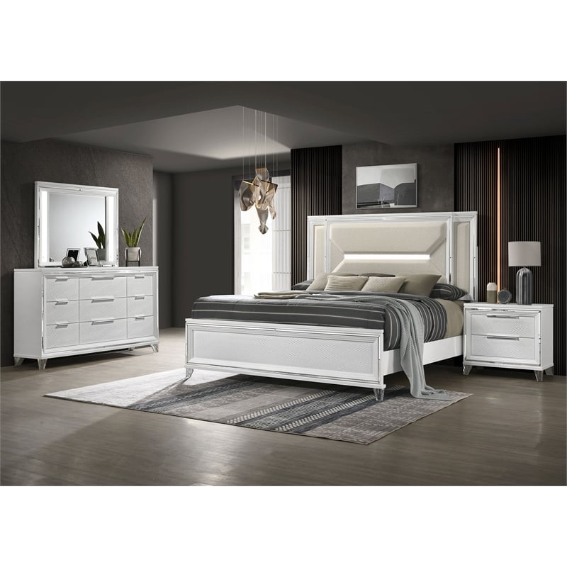 Marmore 4-piece Queen Bedroom Set White