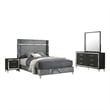 Lucia 4-piece Queen Bedroom Set Grey and Black