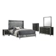 Lucia 5-piece Queen Bedroom Set Grey and Black