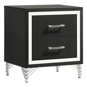 Lucia 2-drawer Nightstand Bedside Table Black