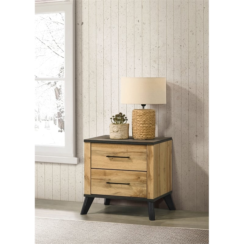 Kaywood 2-drawer Nightstand Bedside Table Natural Pine