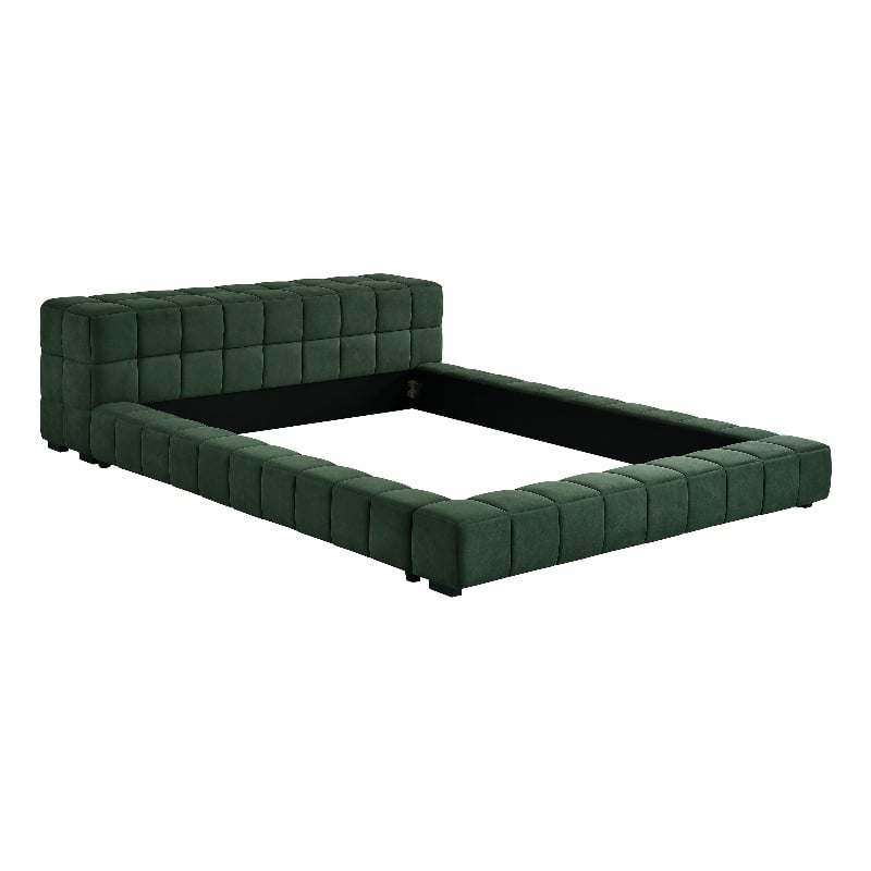 Trinity Upholstered Full Platform Bed Green