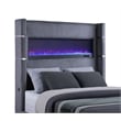Tisdall Upholstered Queen Flame Visualizer Bed Grey