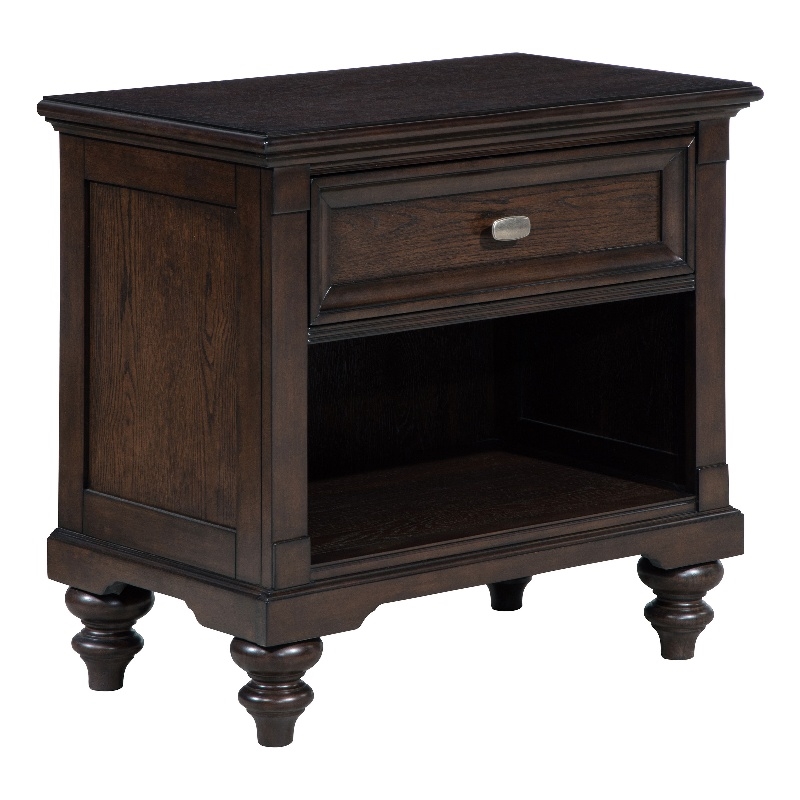 Andover 1-drawer Nightstand Bedside Table Dark Oak