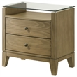 Granada 2-drawer Glass Top Nightstand Natural Pine