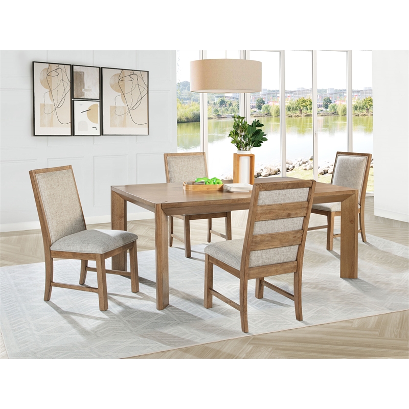 Bruner 5-piece 72-inch Rectangular Dining Set Natural Brown