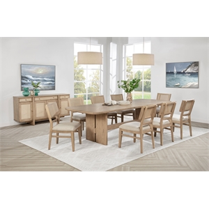 Kailani 10-piece Wood Dining Set with Sideboard Beige Oak