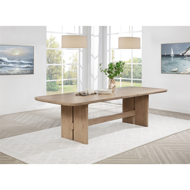 Kailani 110-inch Rectangular Wood Dining Table Beige Oak