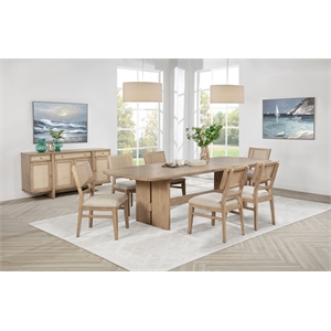 Kailani 7-piece Rectangular Wood Dining Table Set Beige Oak